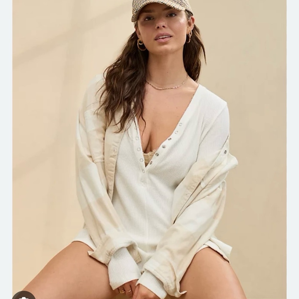Aerie off duty cozy knit romper
